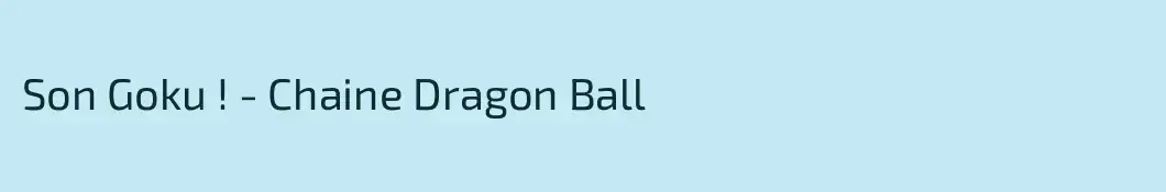 Son Goku ! - Chaine Dragon Ball